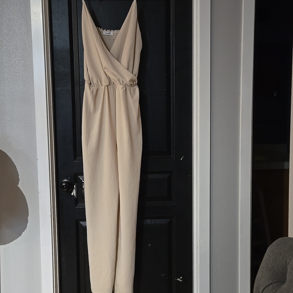 NWOT C Brand Tan Jumpsuit Size 1X